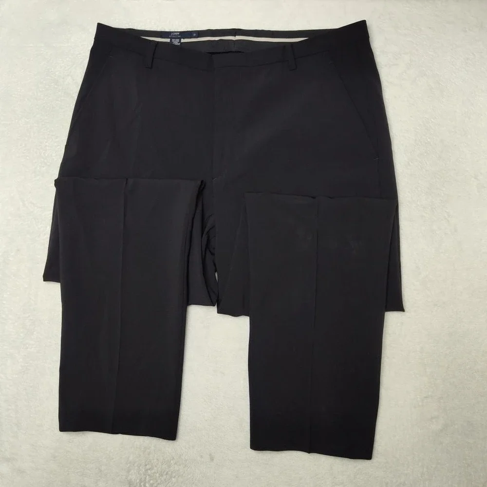 JCrew Pants Mens 33x30‎ Black Wool Spandex Stretch Flat Front Dress Slacks Suit